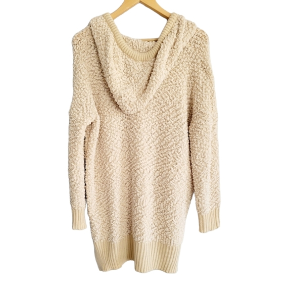 POL Hooded Nubby Teddy Bear Sweater Cream Oversized Size Small - Picture 2 of 5